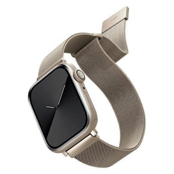 UNIQ pasek Dante Apple Watch Series 1/2/3/4/5/6/7/8/9/SE/SE2 38/40/41mm Starlight din oțel inoxidabil