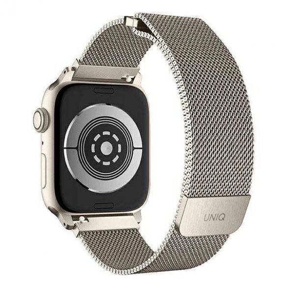 UNIQ pasek Dante Apple Watch Series 1/2/3/4/5/6/7/8/9/SE/SE2 38/40/41mm Starlight din oțel inoxidabil