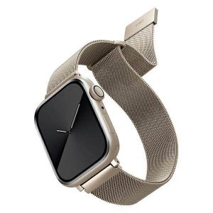 UNIQ pasek Dante Apple Watch Series 1/2/3/4/5/6/7/8/9/SE/SE2 42/44/45mm Starlight din oțel inoxidabil