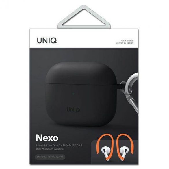 UNIQ etui Nexo AirPods 3 gen + cârlige pentru urechi Husă din silicon szary/gri