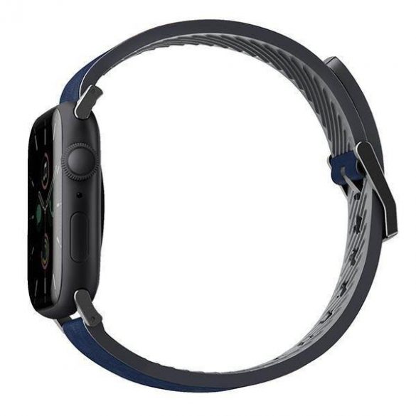 UNIQ pasek Straden Apple Watch Series 1/2/3/4/5/6/7/8/9/SE/SE2/Ultra/Ultra 2 42/44/45/49mm. Curea hibridă din piele niebieski/albastru