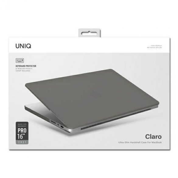 UNIQ etui Claro MacBook Pro 16" (2021/2023) przezroczysty szary/fum gri mat