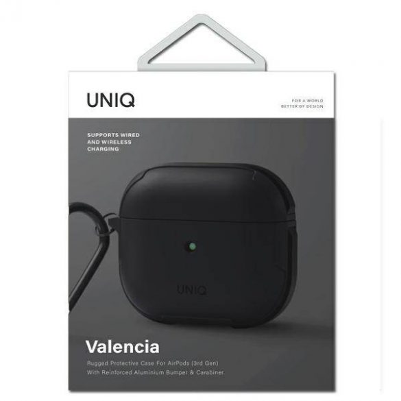 UNIQ etui Valencia AirPods 3 czarny/midnight black Antimicrobian