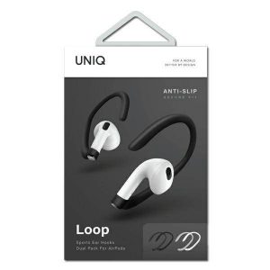 UNIQ nak³,adki Loop Sports Ear Hooks AirPods alb-negru/alb -negru pachet dublu