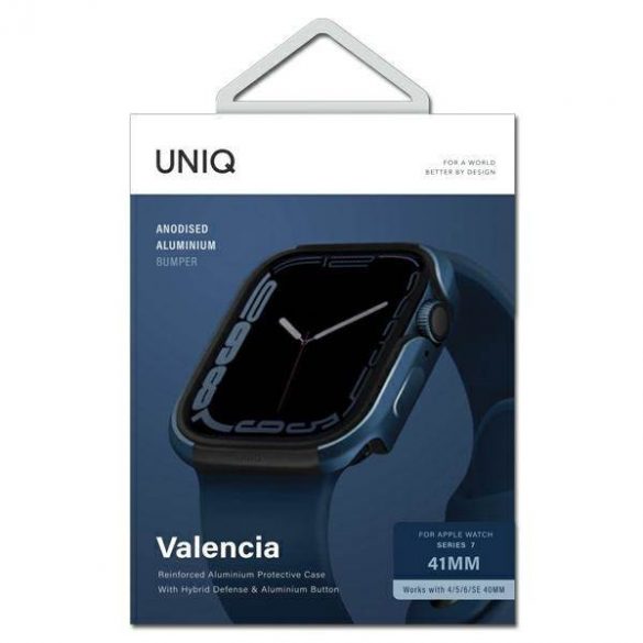 UNIQ și Valencia Apple Watch Series 4/5/6/7/8/9/SE/SE2 40/41mm. niebieski/albastru cobalt