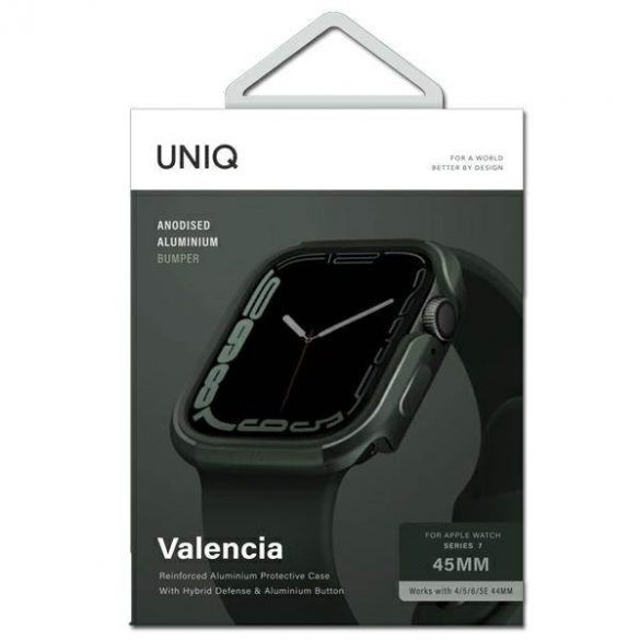 UNIQ etui Valencia Apple Watch Series 4/5/6/7/8/9/SE/SE2 45/44mm. zielony/verde