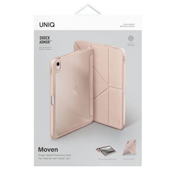 UNIQ Husă Moven iPad Air 10.9 (2022/2020) Antimicrobial roz/ blush roz husă