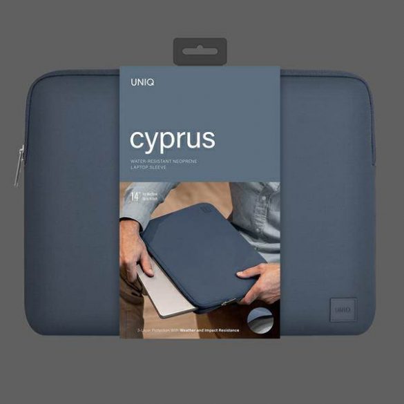 UNIQ torba Cipru laptop Sleeve 14" albastru/abyss albastru Geantă din neopren rezistentă la apă