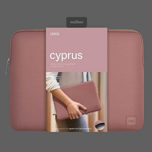 UNIQ torba Cipru laptop Sleeve 14" roz/mauve roz Geantă din neopren rezistentă la apă