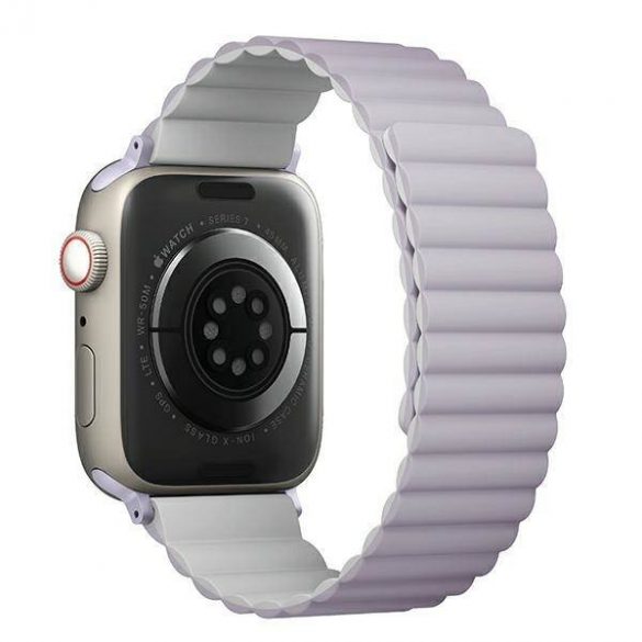 UNIQ curea Revix Apple Watch Series 1/2/3/4/5/6/7/8/9/SE/SE2 38/40/41mm. Reversibil Magnetic lilak-alb/lilac-alb