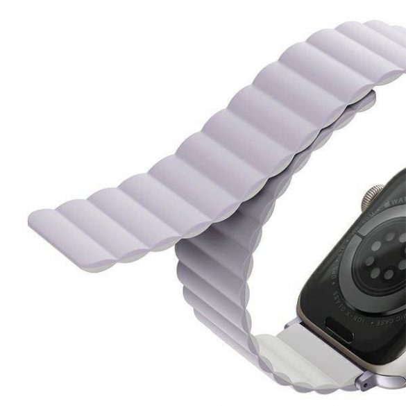 UNIQ curea Revix Apple Watch Series 1/2/3/4/5/6/7/8/9/SE/SE2 38/40/41mm. Reversibil Magnetic lilak-alb/lilac-alb