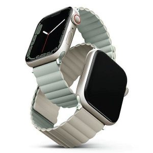 UNIQ pasek Revix Apple Watch Series 1/2/3/4/5/6/7/8/9/SE/SE2/Ultra/Ultra 2 42/44/45/49mm. Reversibil Magnetic szałwia-beżowy/sage-beige