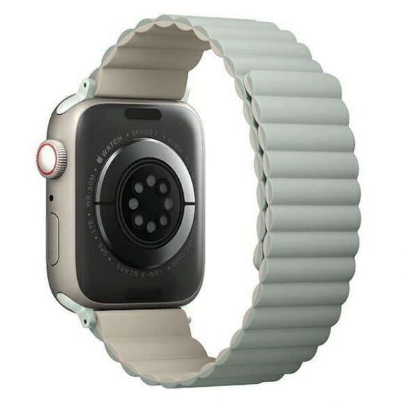 UNIQ pasek Revix Apple Watch Series 1/2/3/4/5/6/7/8/9/SE/SE2/Ultra/Ultra 2 42/44/45/49mm. Reversibil Magnetic szałwia-beżowy/sage-beige