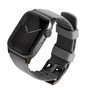 UNIQ pasek Linus Apple Watch Series 1/2/3/4/5/6/7/8/9/SE/SE2 38/40/41mm. Airosoft Silicon szary/cretă gri