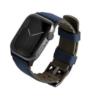 UNIQ pasek Linus Apple Watch Series 1/2/3/4/5/6/7/8/9/SE/SE2/Ultra/Ultra 2 42/44/45/49mm. Airosoft Silicon niebieski/albastru nautic