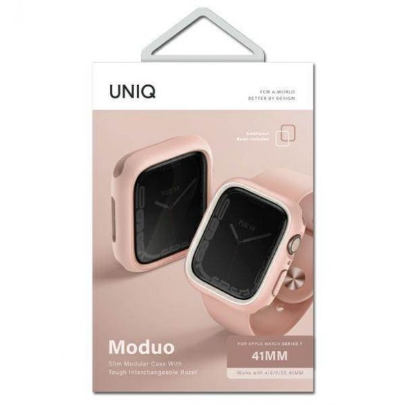 UNIQ și Moduo Apple Watch Series 4/5/6/7/8/9/SE/SE2 40/41mm rożowy-biały/blush-white