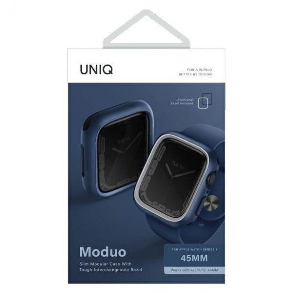 UNIQ etui Moduo Apple Watch Series 4/5/6/7/8/9/SE/SE2 44/45mm niebieski-szary/albastru-gri