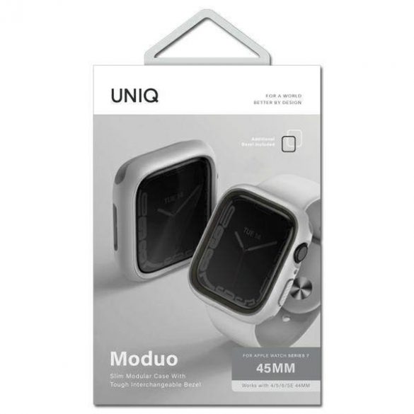 UNIQ etui Moduo Apple Watch Series 4/5/6/7/8/9/SE/SE2 44/45mm kredowy-szary/chalk-grey