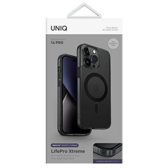 UNIQ Husă LifePro Xtreme iPhone 14 Pro 6,1" Magclick Charging gri/frost smoke husă