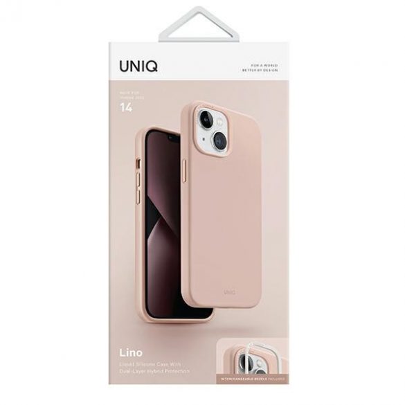 UNIQ etui Lino iPhone 14 / 15 / 13 6,1" rożowy/roz blush