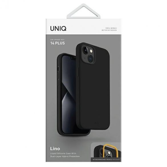 UNIQ etui Lino iPhone 14 Plus / 15 Plus 6.7" czarny/midnight black