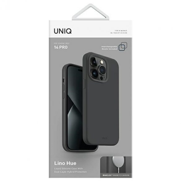 UNIQ etui Lino Hue iPhone 14 Pro 6,1 Magclick Încărcare szary/gri cărbune"