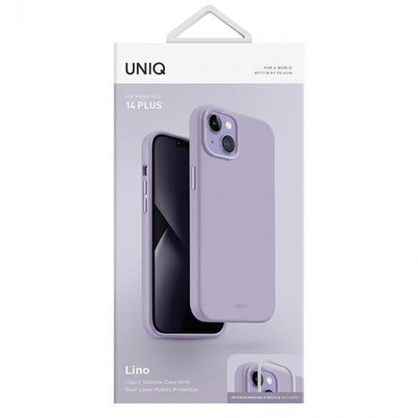 UNIQ etui Lino iPhone 14 Plus / 15 Plus 6.7" liliac/liliac lavandă