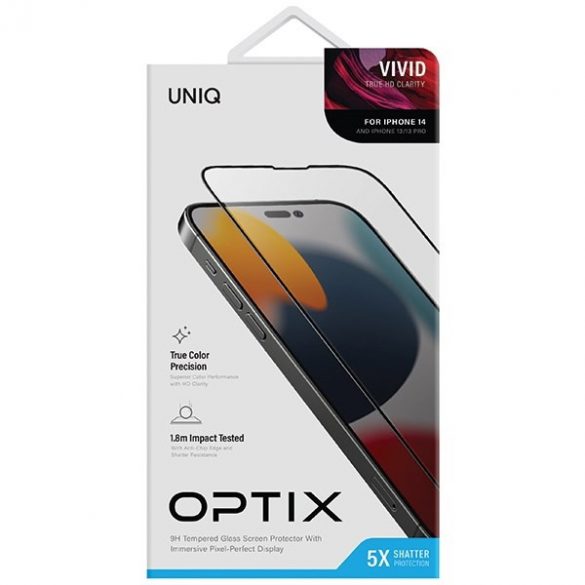 UNIQ Optix Vivid iPhone 14 6.1" clear szkło hartowane z aplicatorem