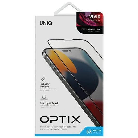 UNIQ Optix Vivid iPhone 14 Plus 6.7" clear szkło hartowane z aplicatorem