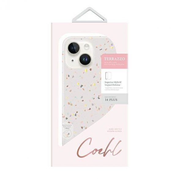 UNIQ etui Coehl Terrazzo iPhone 14 Plus / 15 Plus 6.7" piaskowy/gresie