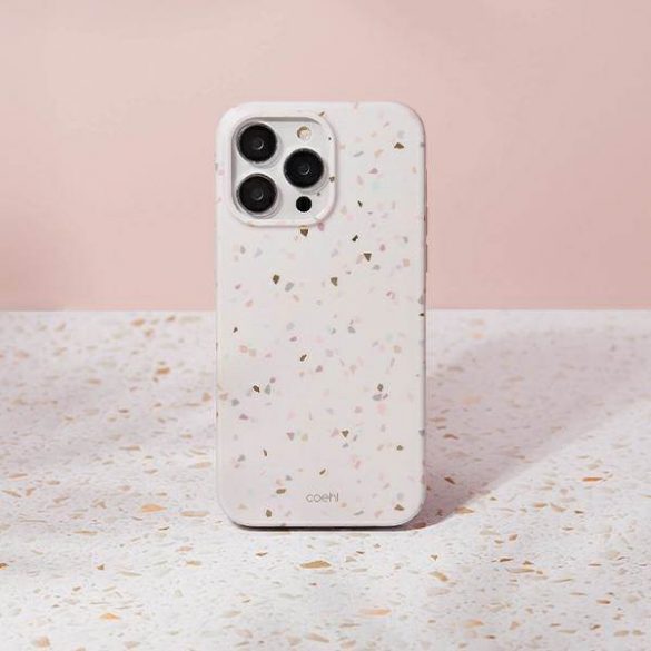 Carcasa UNIQ etui Coehl Terrazzo pentru iPhone 14 Pro 6,1" piaskowy/gresie