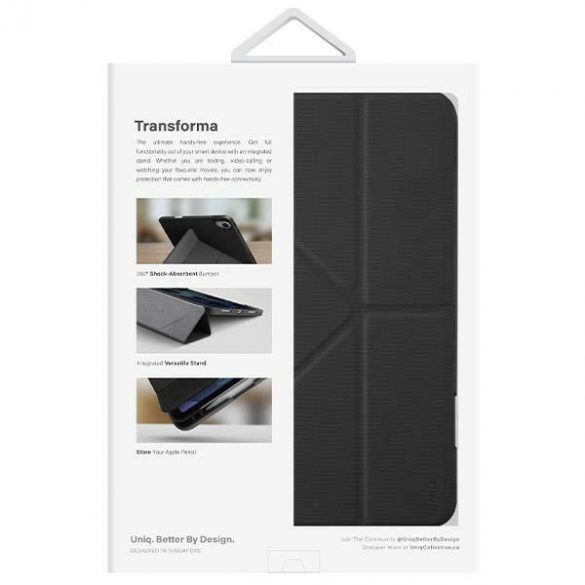 UNIQ etui Transforma iPad 10 gen. (2022) Antimicrobian czarny/abanos negru