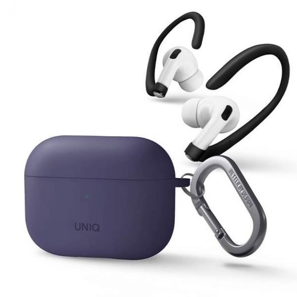 UNIQ etui Nexo AirPods Pro 2 gen + cârlige pentru urechi din silicon (2022/2023) violet/purpuriu