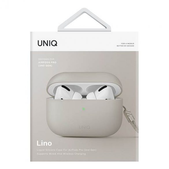 UNIQ și Lino AirPods Pro 2 gen silicon (2022/2023) beżowy/bej fildeș