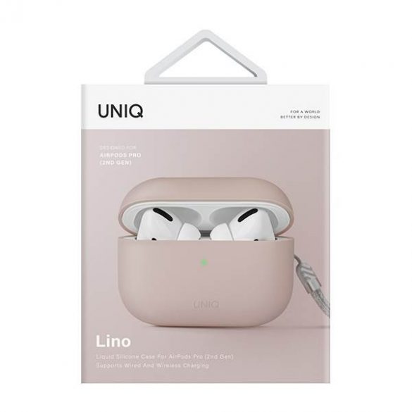 UNIQ și Lino AirPods Pro 2 gen silicon (2022/2023) rożowy/roz blush