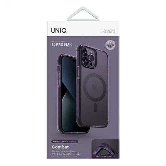 Husă UNIQ etui Combat iPhone 14 Pro Max 6,7" Magclick Charging purpurowy/smochin violet