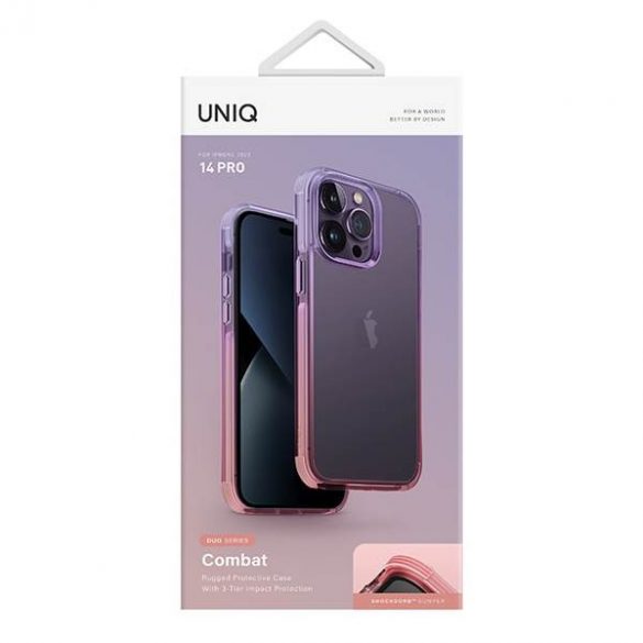 Husă UNIQ etui Combat Duo iPhone 14 Pro 6,1" liliowo-różowy/liliac lavandă-roz