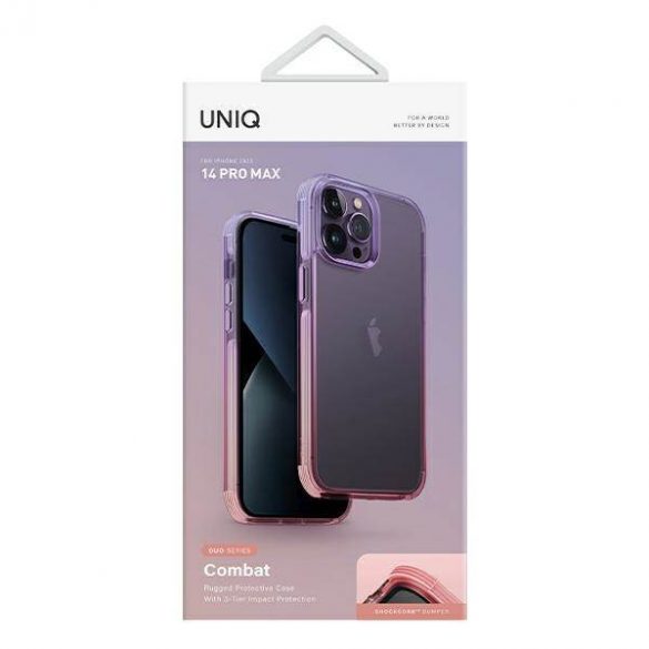 Husă UNIQ etui Combat Duo iPhone 14 Pro Max 6,7" liliowo-różowy/liliac lavandă-roz