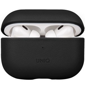 UNIQ Husă Terra AirPods Pro 2 gen. Genuine Leather (2022/2023) negru/dallas negru