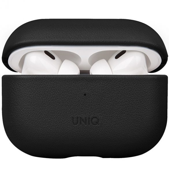 UNIQ Husă Terra AirPods Pro 2 gen. Genuine Leather (2022/2023) negru/dallas negru