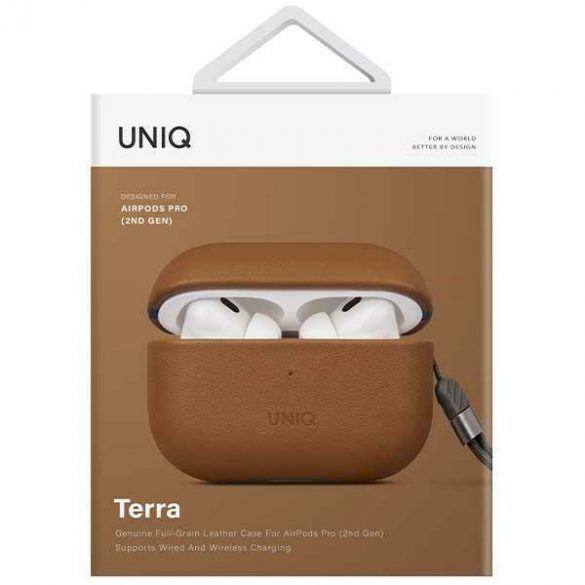 UNIQ și Terra AirPods Pro 2 gen. Piele naturală (2022/2023) maro maro maro