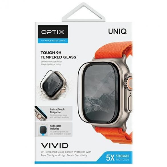 UNIQ Optix Vivid Apple Watch Ultra 49mm transparent szkłło hartowane z aplicator UNIQ-49MM-VIVIDCLEAR