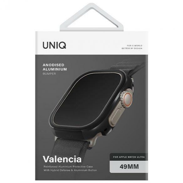 UNIQ etui Valencia Apple Watch Ultra/ Ultra 2 49 mm czarny/midnight black