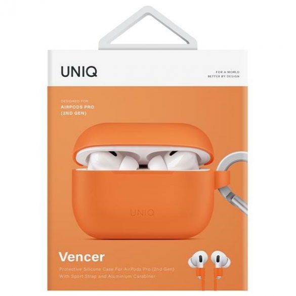 UNIQ și Vencer AirPods Pro 2 gen. Silicon (2022/2023) pomarańczowy/portocaliu ars