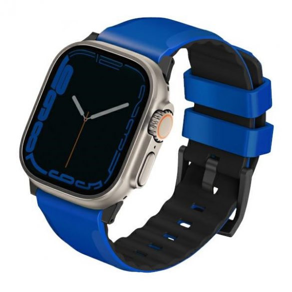 UNIQ pasek Linus Apple Watch Series 1/2/3/4/5/6/7/8/9/SE/SE2/Ultra/Ultra 2 42/44/45/49mm Airosoft Silicon niebieski/racing blue