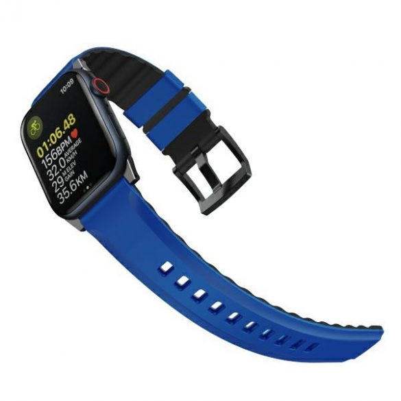 UNIQ pasek Linus Apple Watch Series 1/2/3/4/5/6/7/8/9/SE/SE2/Ultra/Ultra 2 42/44/45/49mm Airosoft Silicon niebieski/racing blue