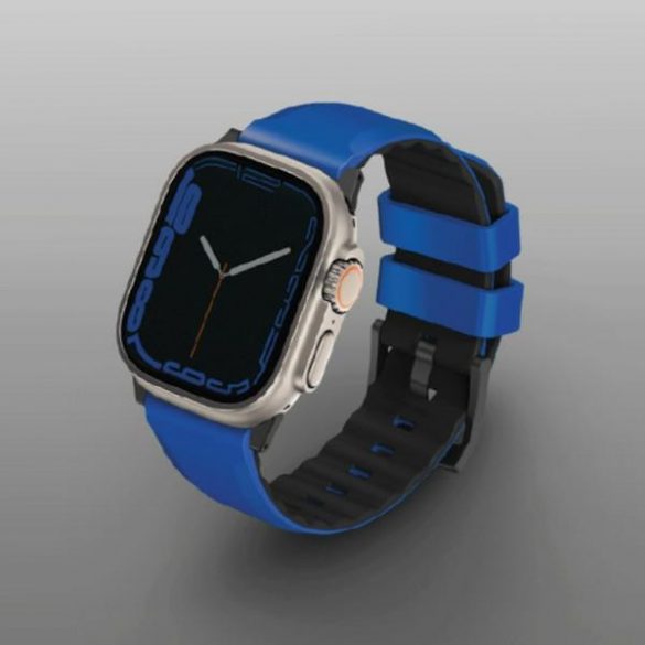 UNIQ pasek Linus Apple Watch Series 1/2/3/4/5/6/7/8/9/SE/SE2/Ultra/Ultra 2 42/44/45/49mm Airosoft Silicon niebieski/racing blue