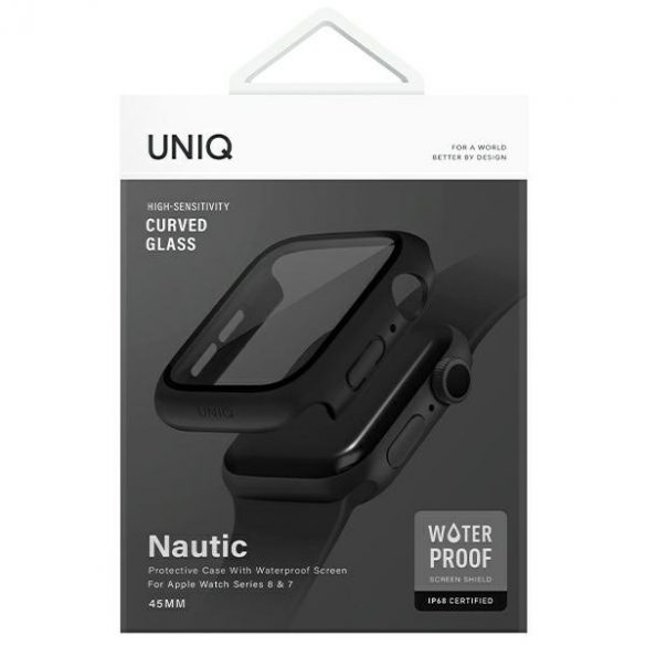 UNIQ etui Nautic Apple Watch Series 7/8/ 9 45mm czarny/negru