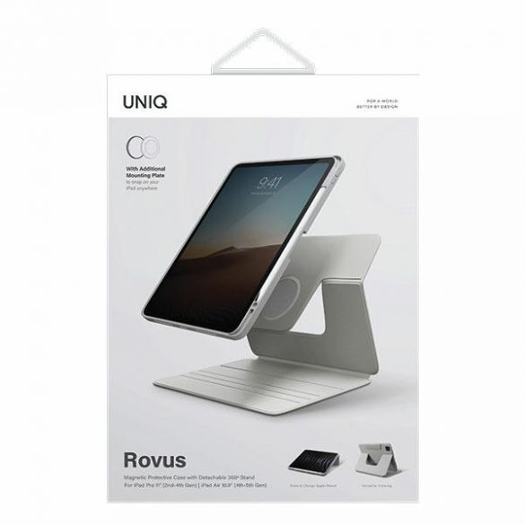 Husă magnetică UNIQ etui Rovus iPad Pro 11 (2021-2022) / Air 10.9 (2020-2022) szary/gri cretă"