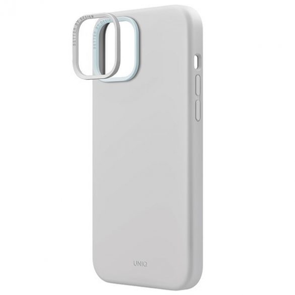 UNIQ etui Lino Hue iPhone 15 / 14 / 13 6.1" Magclick Charging jasnoszary/chalk grey